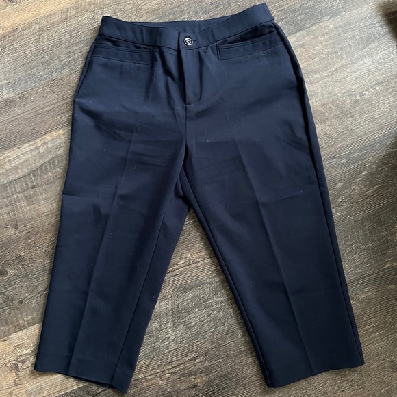 Christopher & Banks Pants - Christopher & Banks Cropped Pants Navy Blue Career Casual Size 6